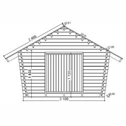 LP-GARDEN hirsilato, U-Kymppi, vinoseinä, 10m²